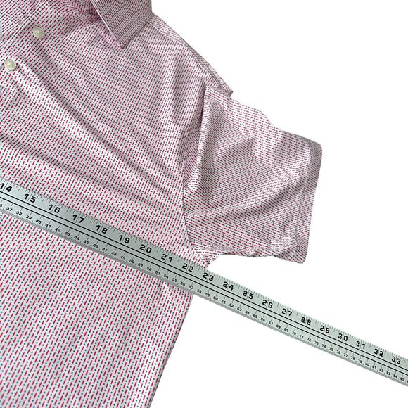 FootJoy Polo Shirt Men’s Medium Multi Geometric Stretch Short Sleeve Woodcrest - Picture 9 of 11